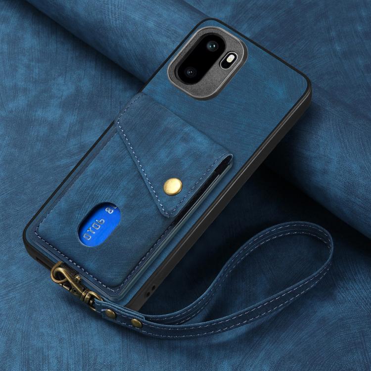 For OnePlus Ace 6 / 6T / 15R Retro Card Wallet Fold Leather Phone Case with Strap