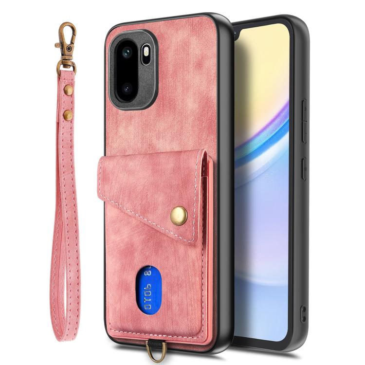 For OnePlus Ace 6 / 6T / 15R Retro Card Wallet Fold Leather Phone Case with Strap