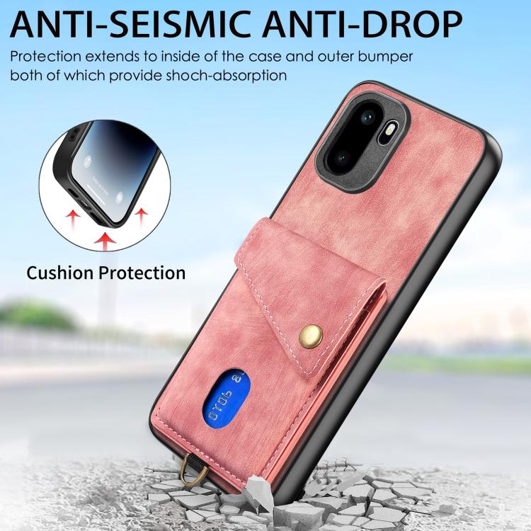 For OnePlus Ace 6 / 6T / 15R Retro Card Wallet Fold Leather Phone Case with Strap