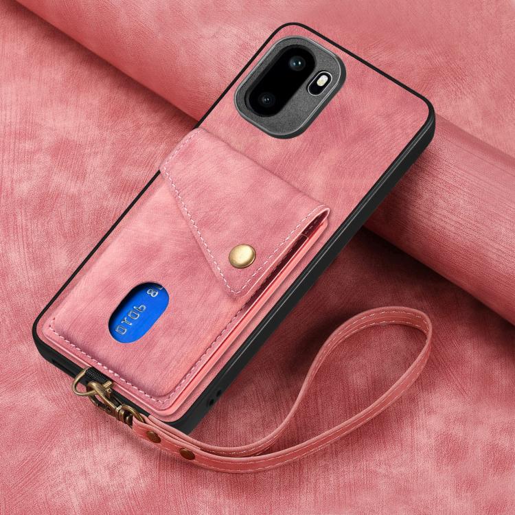 For OnePlus Ace 6 / 6T / 15R Retro Card Wallet Fold Leather Phone Case with Strap