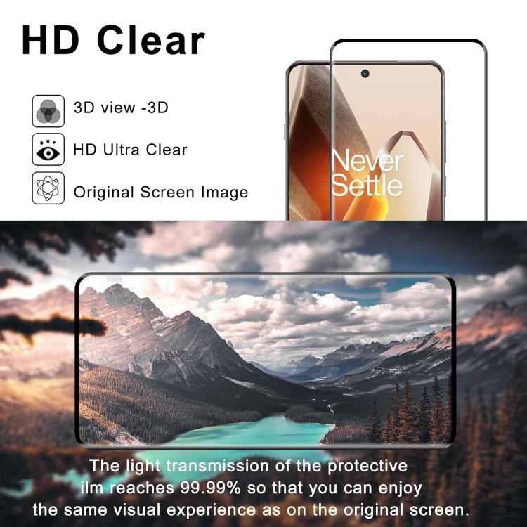 For OnePlus 15 10pcs 0.18mm Ultra-Thin Ultrasonic HD Screen-Printed High-Aluminium Thick-Gel Tempered Glass Film