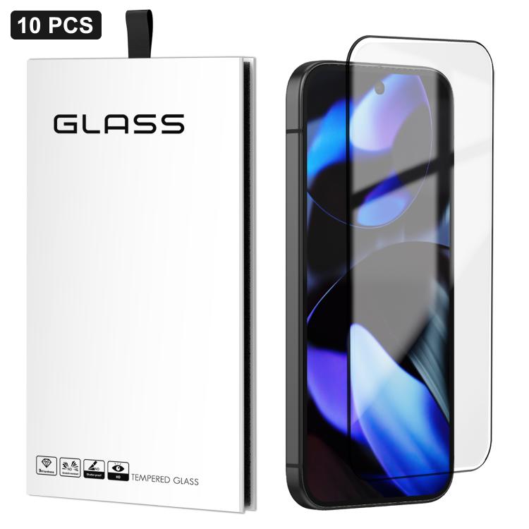For Google Pixel 9 10pcs 0.18mm Ultra-Thin Ultrasonic HD Screen-Printed High-Aluminium Thick-Gel Tempered Glass Film