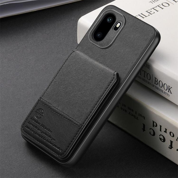For OnePlus Ace 6 / 6T / 15R Twill Fabric Leather Vertical Flip RFID Card Bag Phone Case