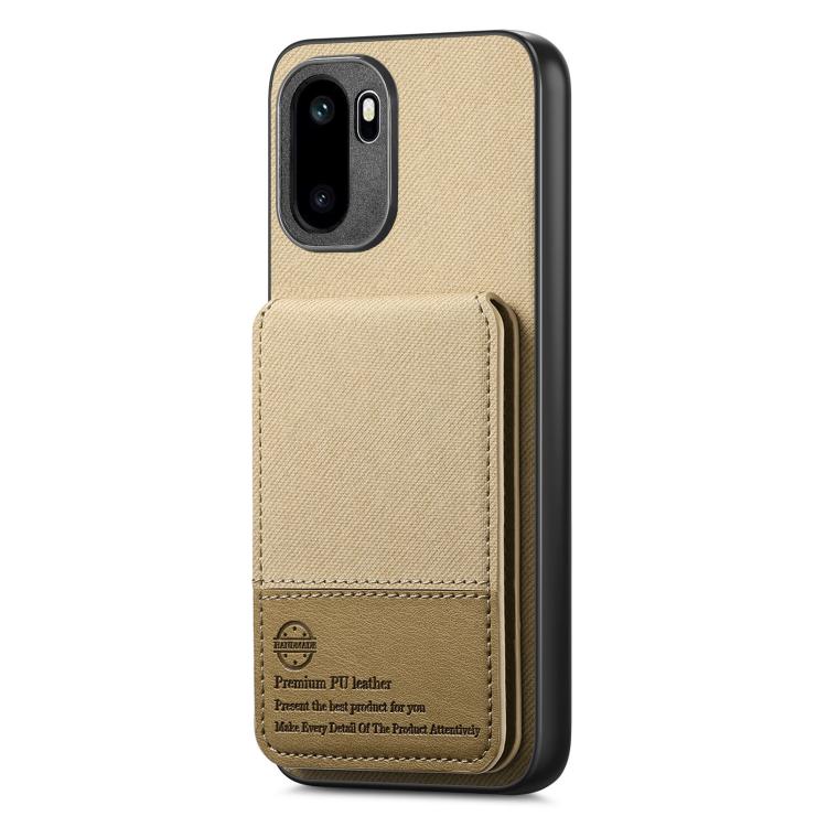 For OnePlus Ace 6 / 6T / 15R Twill Fabric Leather Vertical Flip RFID Card Bag Phone Case