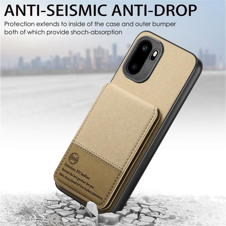 For OnePlus Ace 6 / 6T / 15R Twill Fabric Leather Vertical Flip RFID Card Bag Phone Case