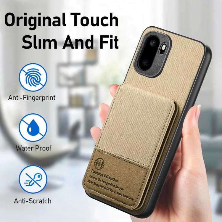 For OnePlus Ace 6 / 6T / 15R Twill Fabric Leather Vertical Flip RFID Card Bag Phone Case