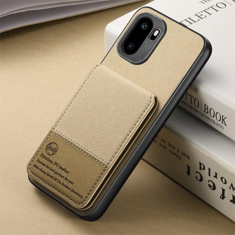 For OnePlus Ace 6 / 6T / 15R Twill Fabric Leather Vertical Flip RFID Card Bag Phone Case
