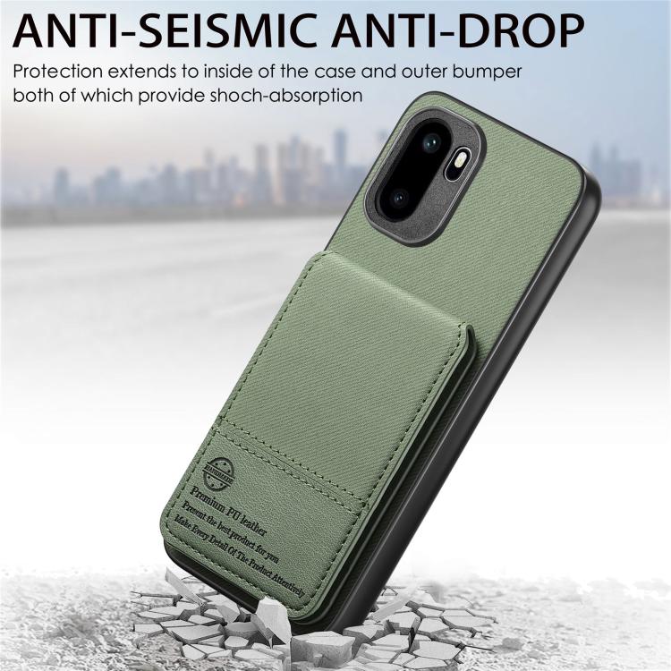 For OnePlus Ace 6 / 6T / 15R Twill Fabric Leather Vertical Flip RFID Card Bag Phone Case