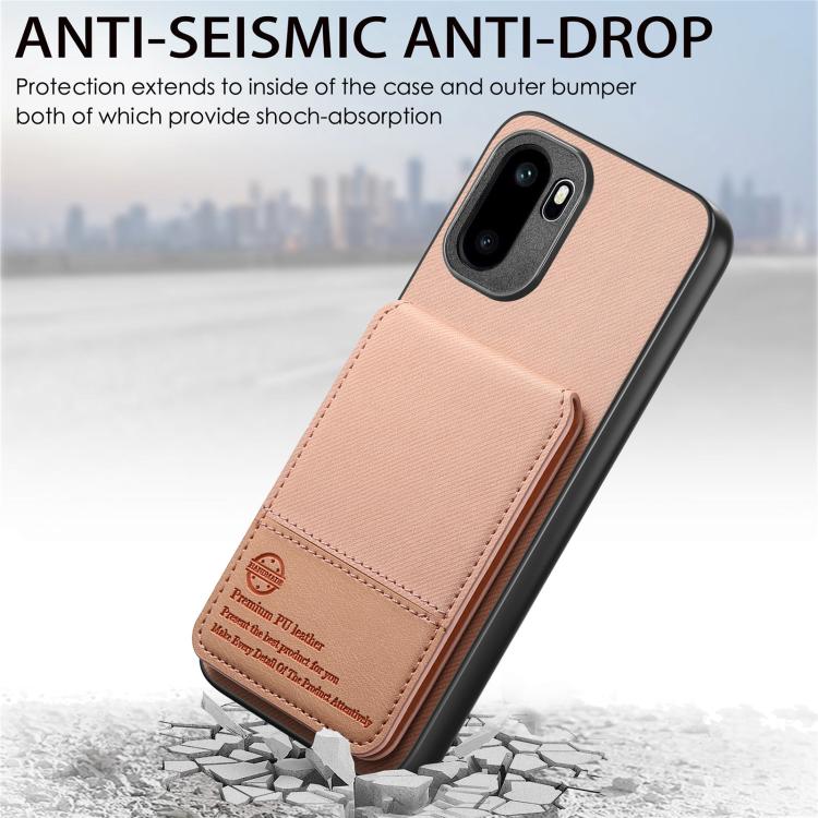 For OnePlus Ace 6 / 6T / 15R Twill Fabric Leather Vertical Flip RFID Card Bag Phone Case