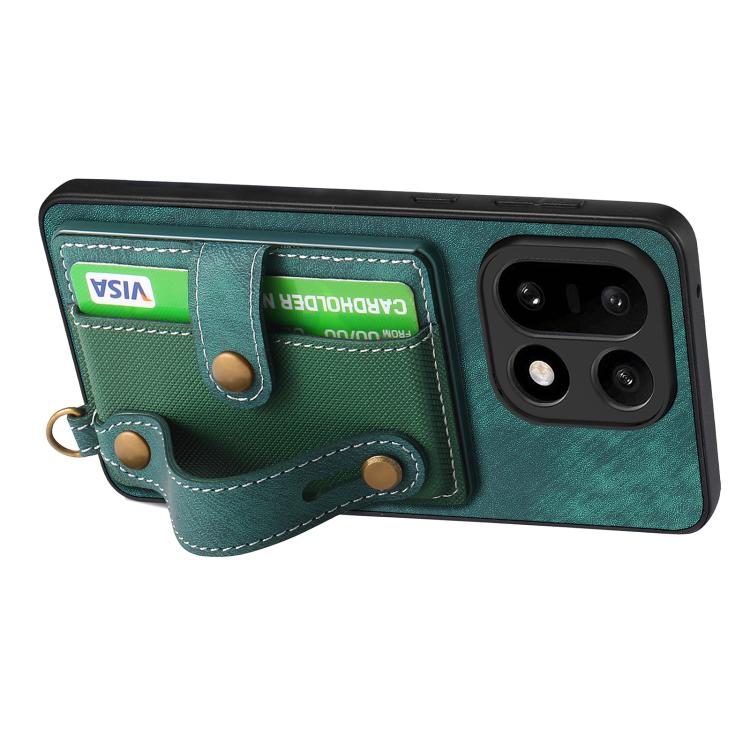 For OnePlus 15 Retro Cross Wristband Wallet Leather Back Phone Case