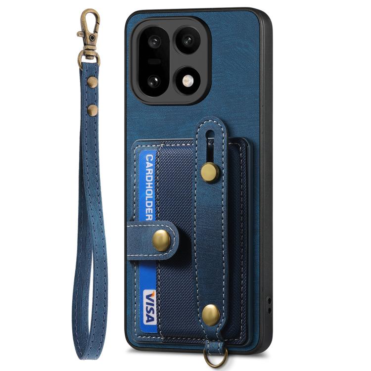 For OnePlus 15 Retro Cross Wristband Wallet Leather Back Phone Case