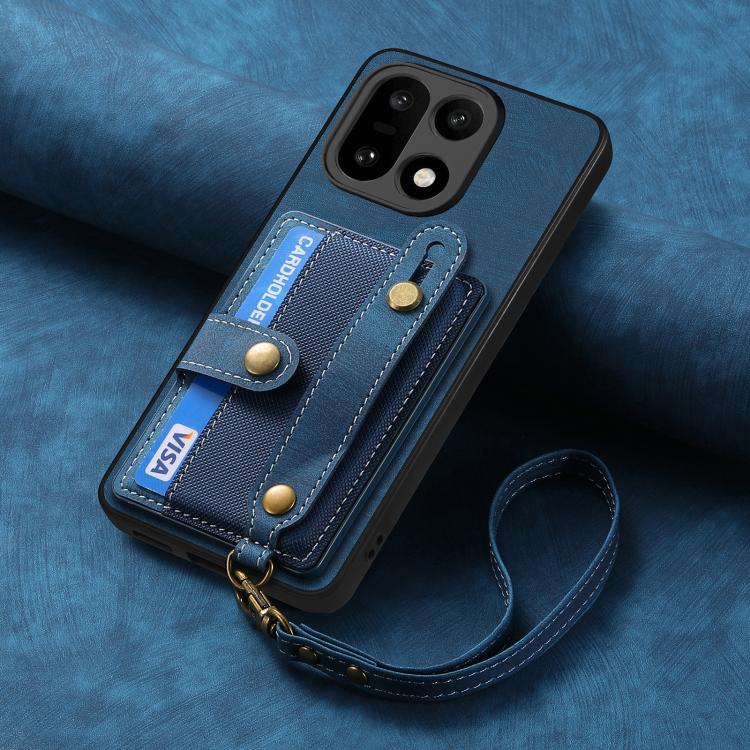 For OnePlus 15 Retro Cross Wristband Wallet Leather Back Phone Case