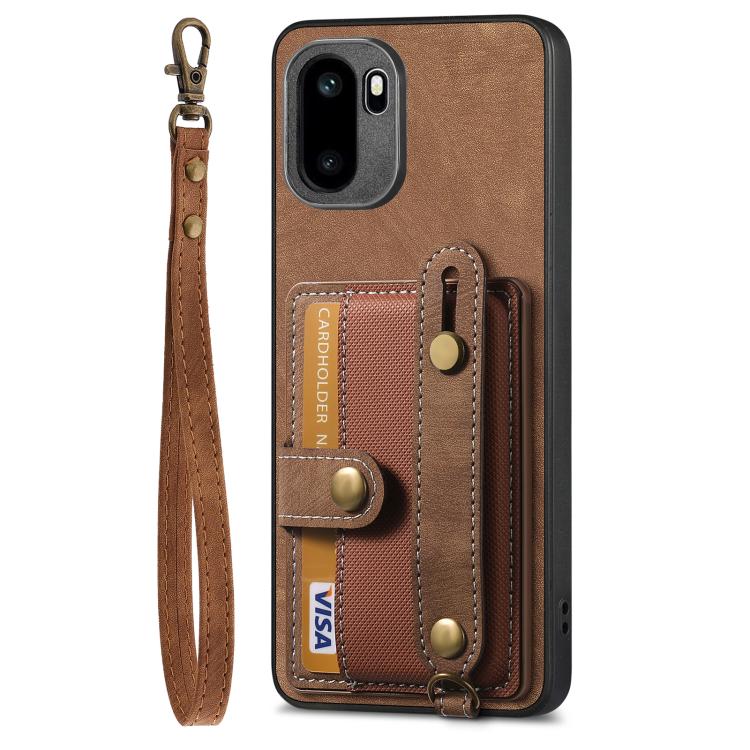 For OnePlus Ace 6 / 6T / 15R Retro Cross Wristband Wallet Leather Back Phone Case