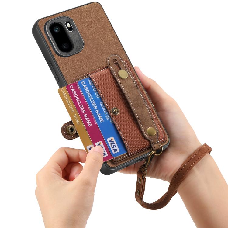 For OnePlus Ace 6 / 6T / 15R Retro Cross Wristband Wallet Leather Back Phone Case