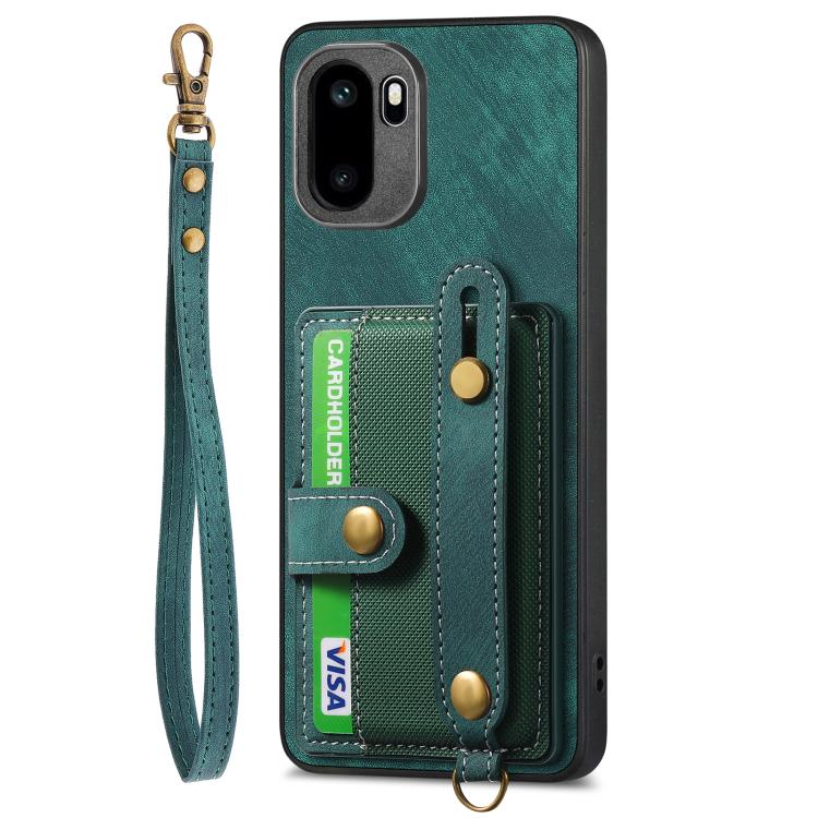 For OnePlus Ace 6 / 6T / 15R Retro Cross Wristband Wallet Leather Back Phone Case