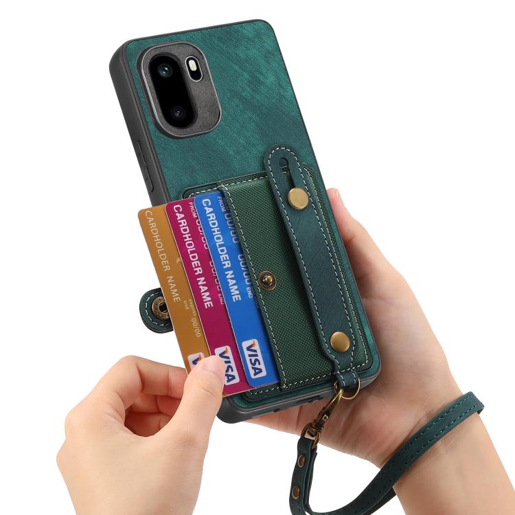 For OnePlus Ace 6 / 6T / 15R Retro Cross Wristband Wallet Leather Back Phone Case