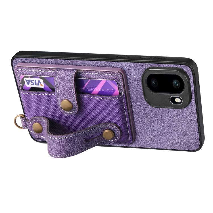 For OnePlus Ace 6 / 6T / 15R Retro Cross Wristband Wallet Leather Back Phone Case