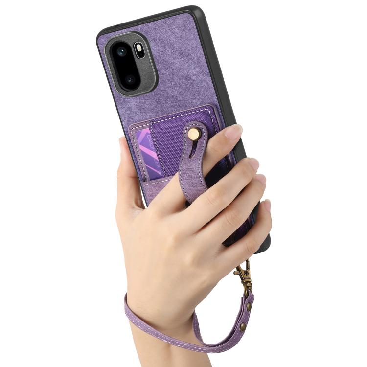 For OnePlus Ace 6 / 6T / 15R Retro Cross Wristband Wallet Leather Back Phone Case
