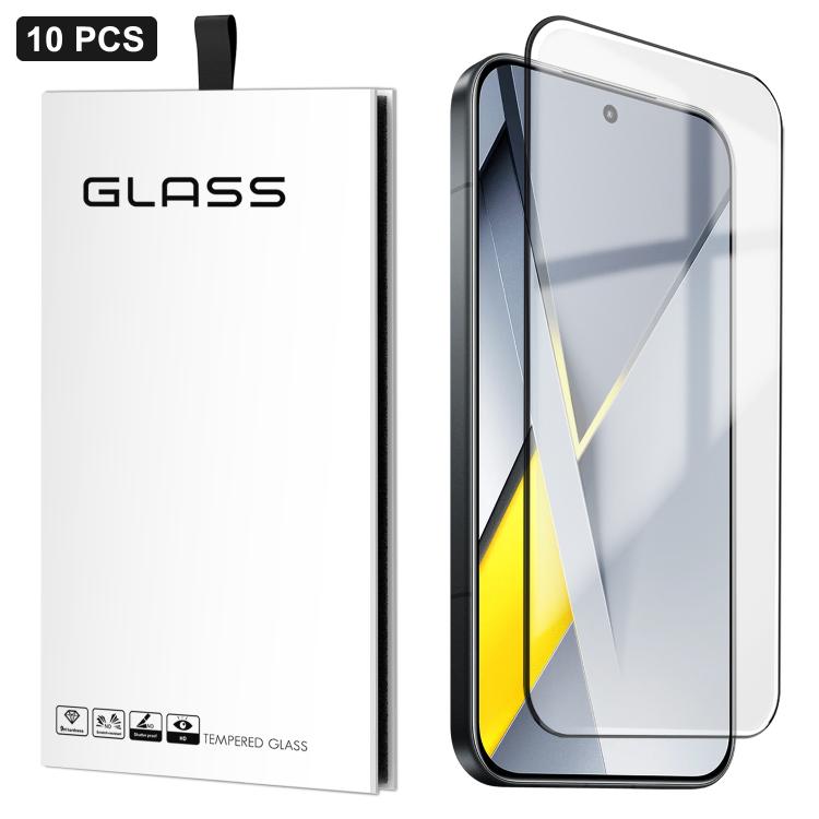 For Xiaomi Poco F8 Pro 10pcs 0.18mm Ultra-Thin Ultrasonic HD Screen-Printed High-Aluminium Thick-Gel Tempered Glass Film