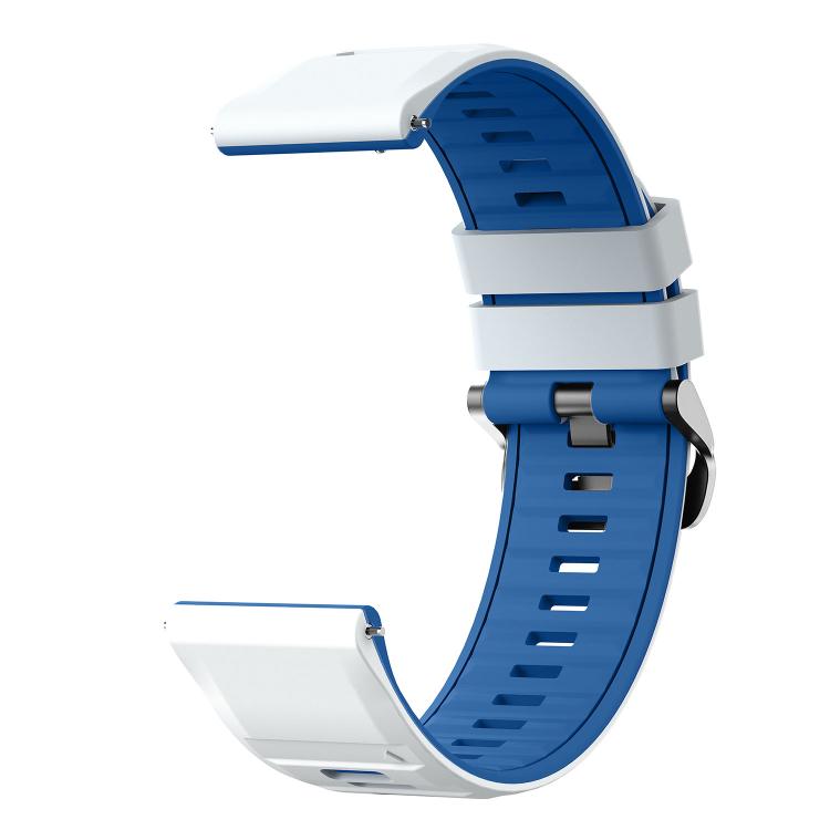 22mm Black Steel Pin Buckle Two Color Silicone Watch Band