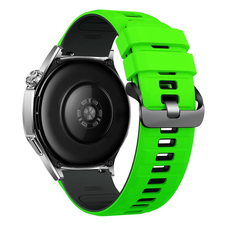 22mm Black Steel Pin Buckle Two Color Silicone Watch Band