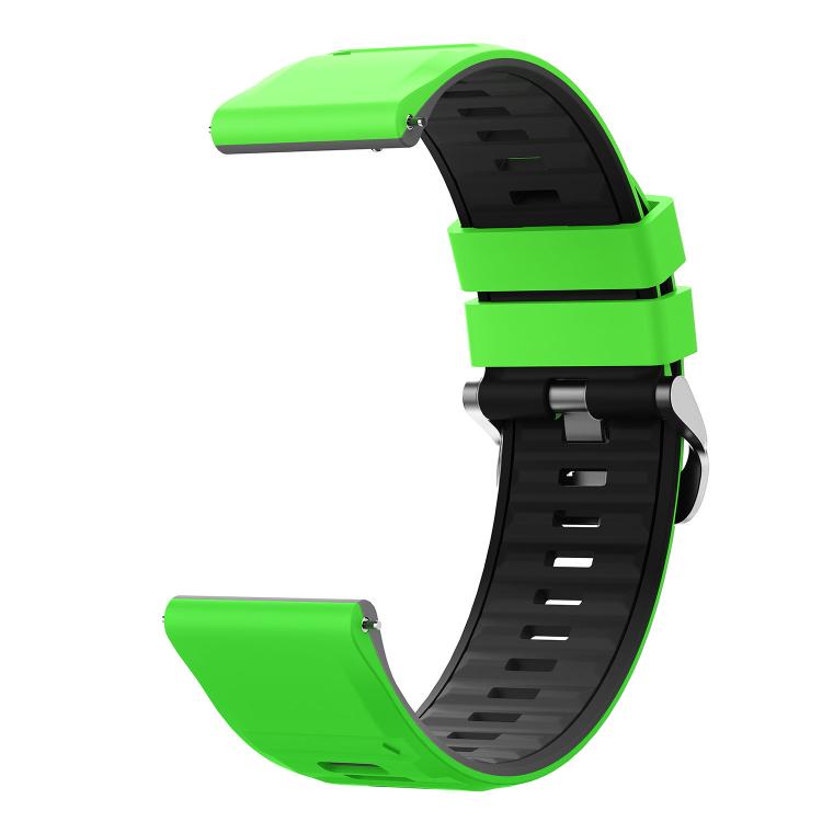 22mm Black Steel Pin Buckle Two Color Silicone Watch Band