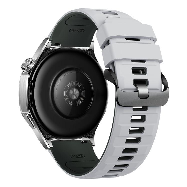 22mm Black Steel Pin Buckle Two Color Silicone Watch Band
