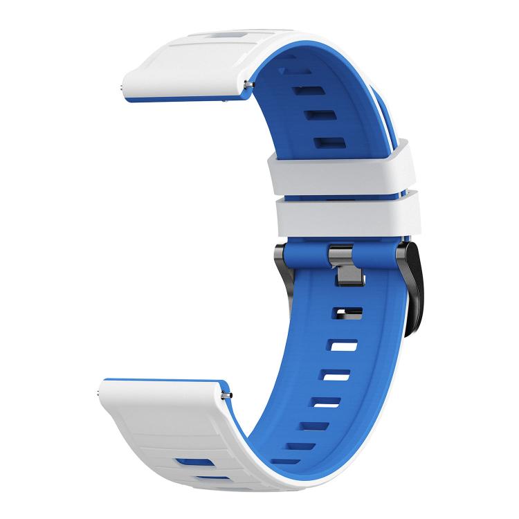 22mm Black Pin Buckle Striped Two Color Silicone Watch Band