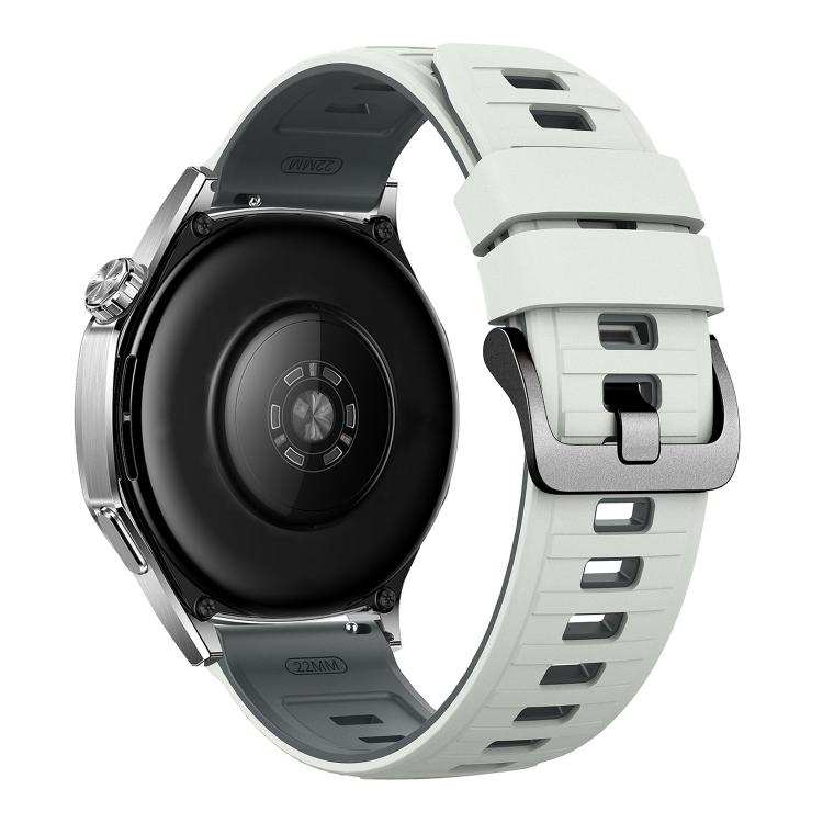 22mm Black Pin Buckle Striped Two Color Silicone Watch Band