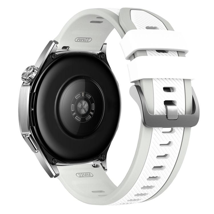 22mm Vertical Twill Two Color Silicone Watch Band