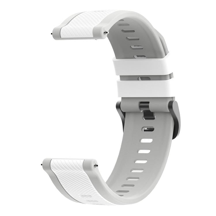 22mm Vertical Twill Two Color Silicone Watch Band
