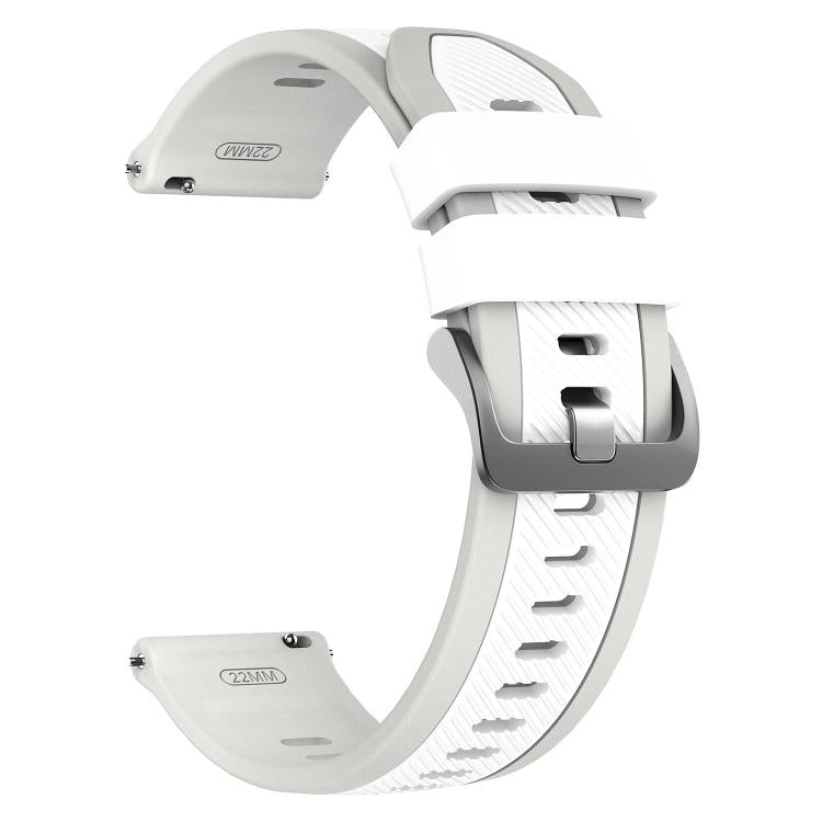 22mm Vertical Twill Two Color Silicone Watch Band