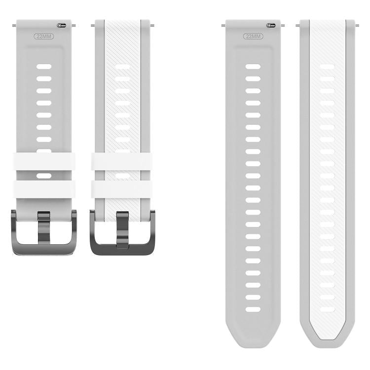 22mm Vertical Twill Two Color Silicone Watch Band
