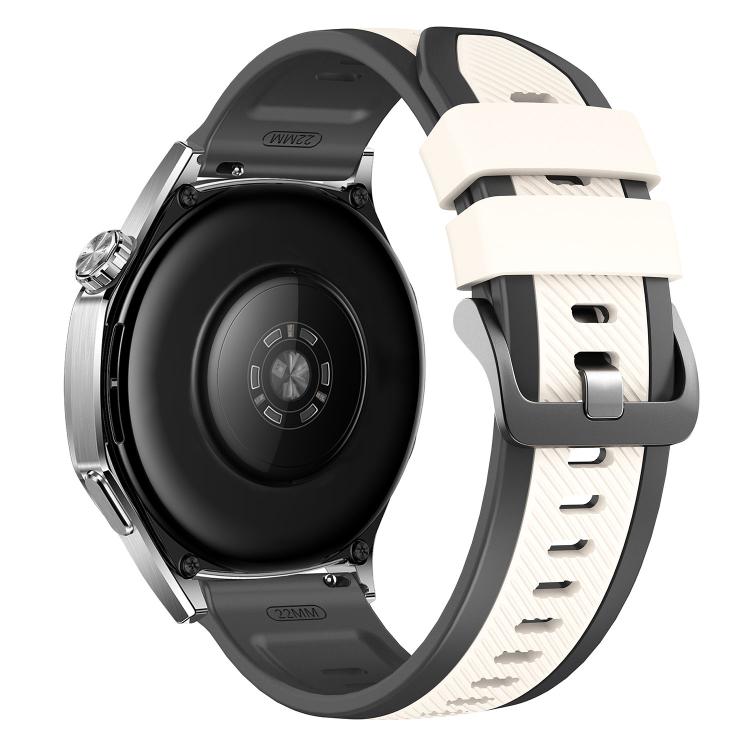 22mm Vertical Twill Two Color Silicone Watch Band