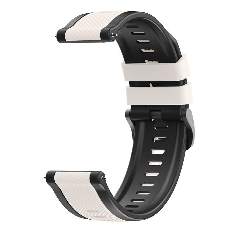 22mm Vertical Twill Two Color Silicone Watch Band