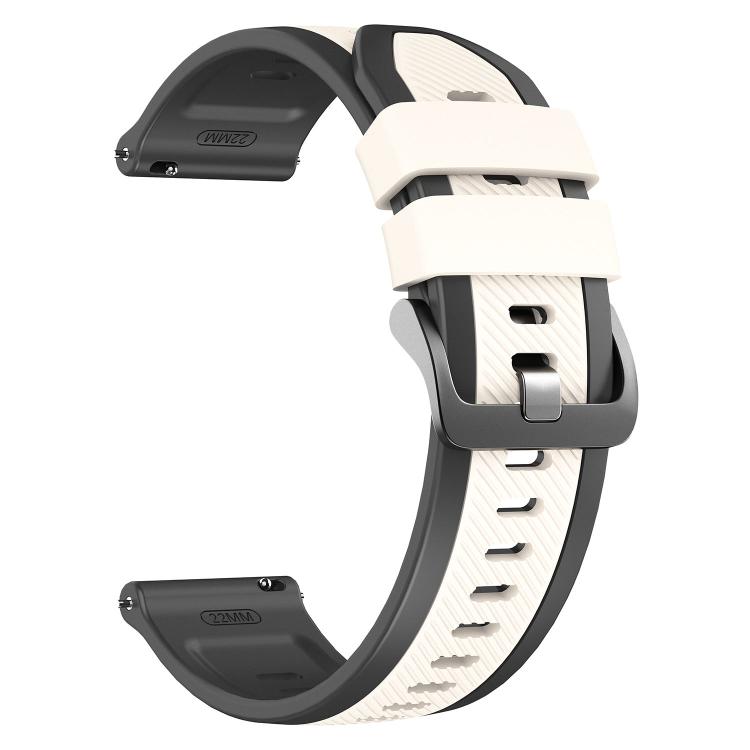22mm Vertical Twill Two Color Silicone Watch Band