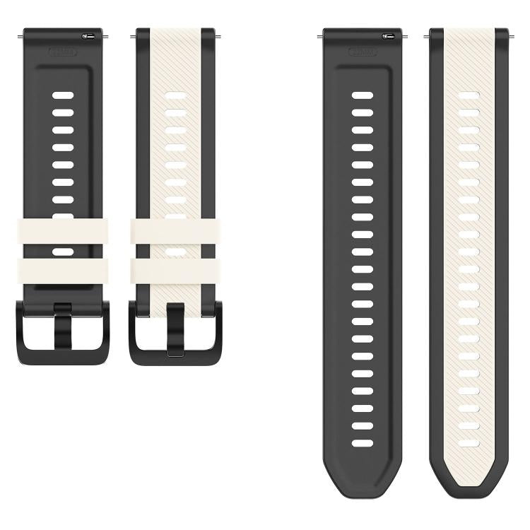 22mm Vertical Twill Two Color Silicone Watch Band