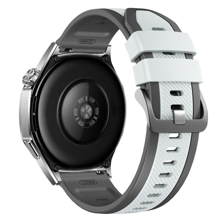 22mm Vertical Twill Two Color Silicone Watch Band