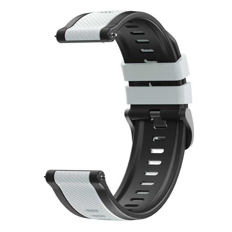22mm Vertical Twill Two Color Silicone Watch Band