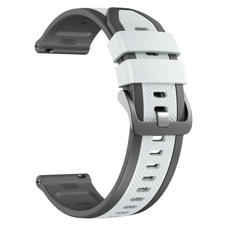 22mm Vertical Twill Two Color Silicone Watch Band