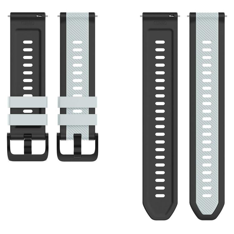 22mm Vertical Twill Two Color Silicone Watch Band