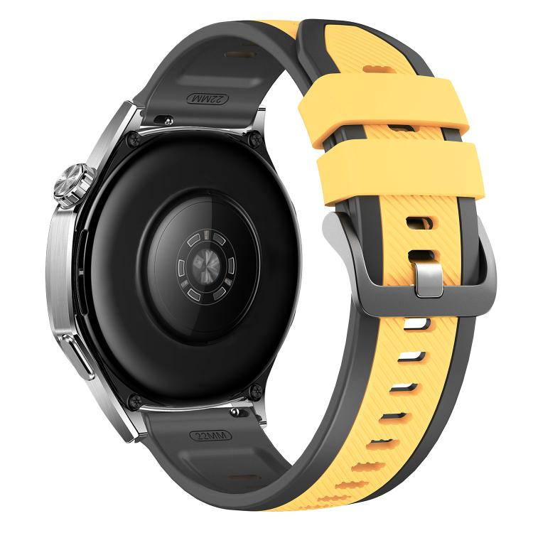 22mm Vertical Twill Two Color Silicone Watch Band