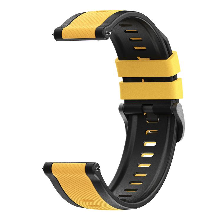 22mm Vertical Twill Two Color Silicone Watch Band