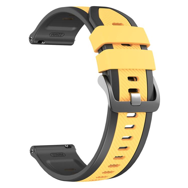 22mm Vertical Twill Two Color Silicone Watch Band