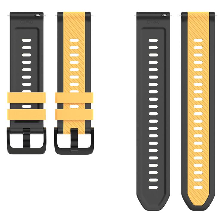 22mm Vertical Twill Two Color Silicone Watch Band