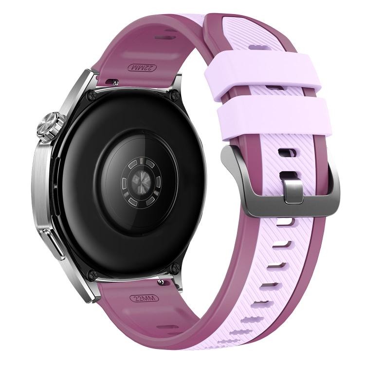 22mm Vertical Twill Two Color Silicone Watch Band