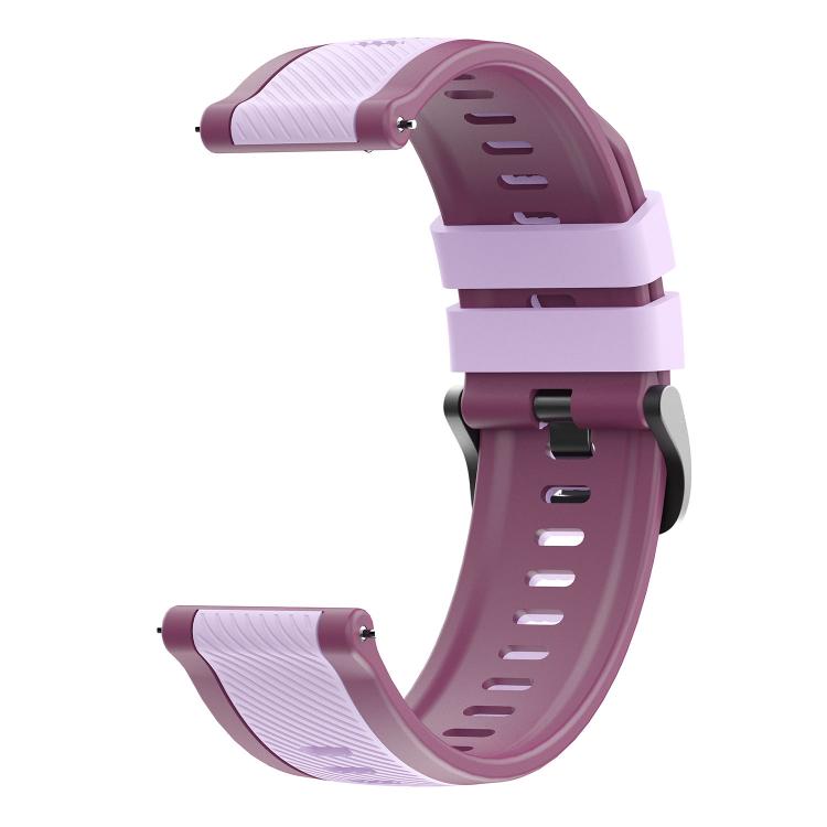 22mm Vertical Twill Two Color Silicone Watch Band