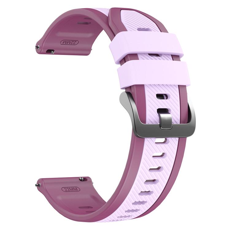 22mm Vertical Twill Two Color Silicone Watch Band