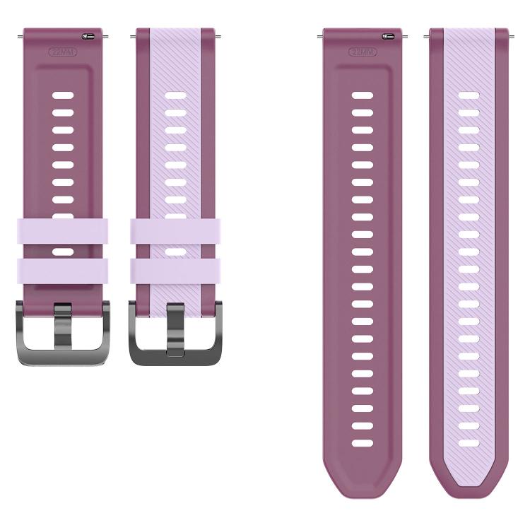 22mm Vertical Twill Two Color Silicone Watch Band