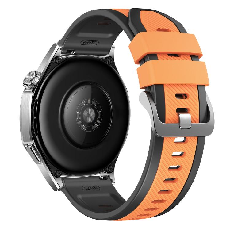 22mm Vertical Twill Two Color Silicone Watch Band